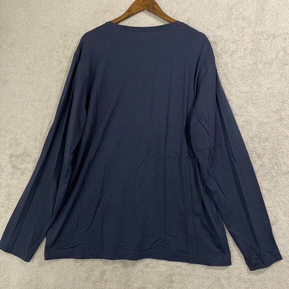 NWOT Land's End Men's XL Navy Blue Long Sleeve T-Shirt 100% Cotton Crewneck - Picture 3 of 8